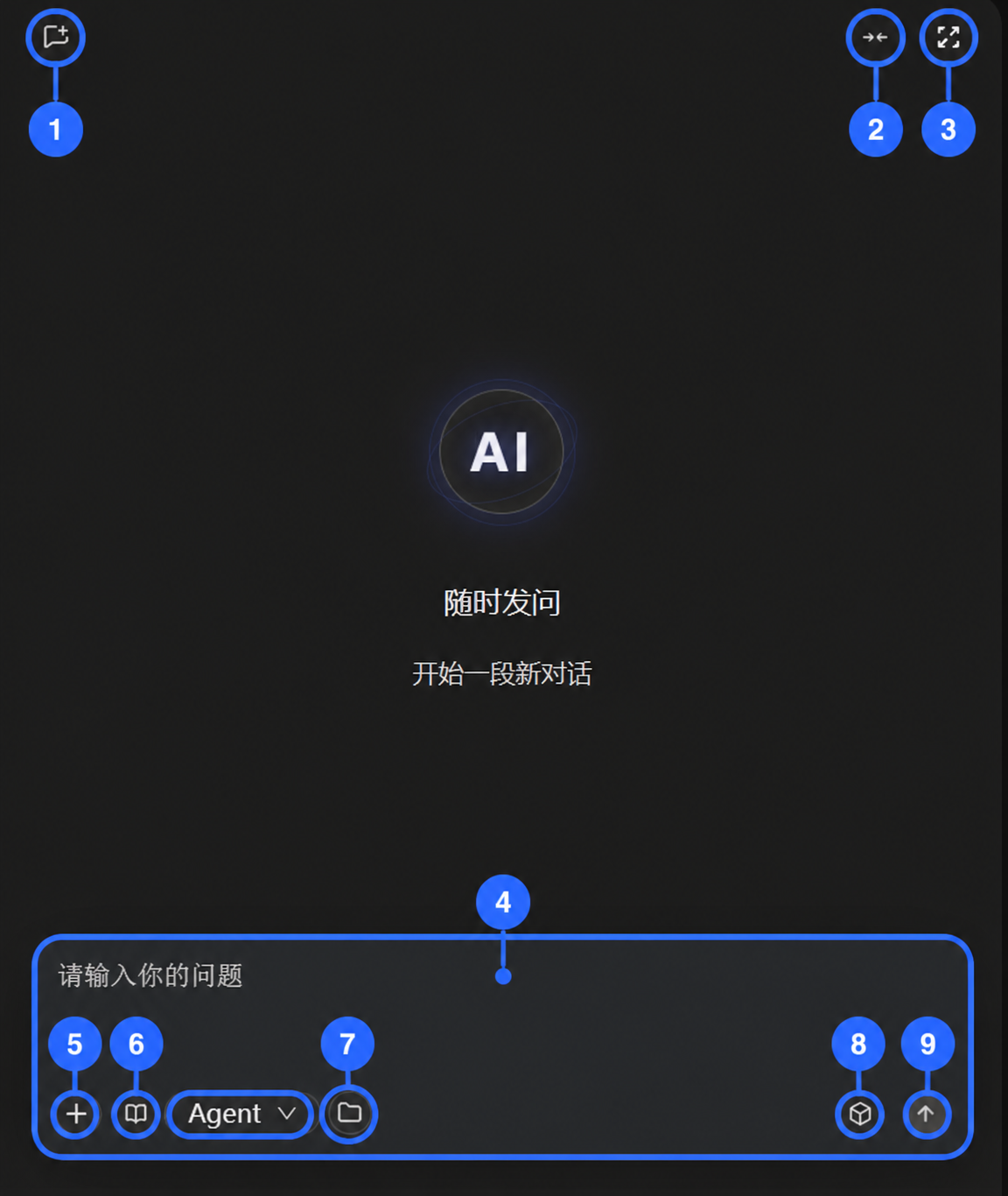 AI 对话面板标注图