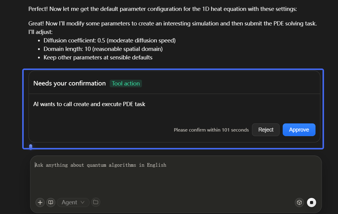 Tool call approval confirmation