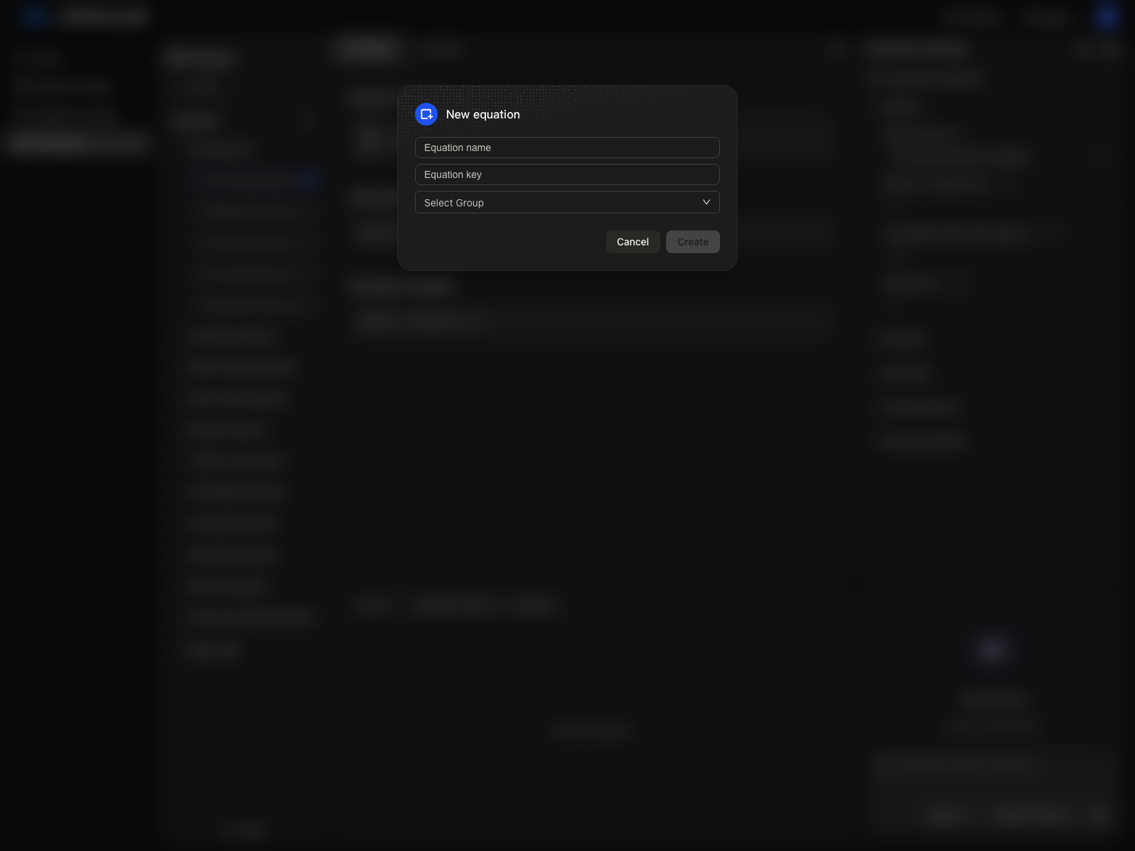 New equation dialog