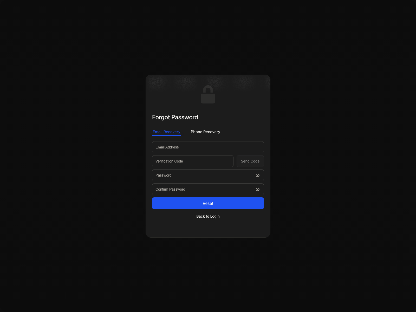 Forgot password page