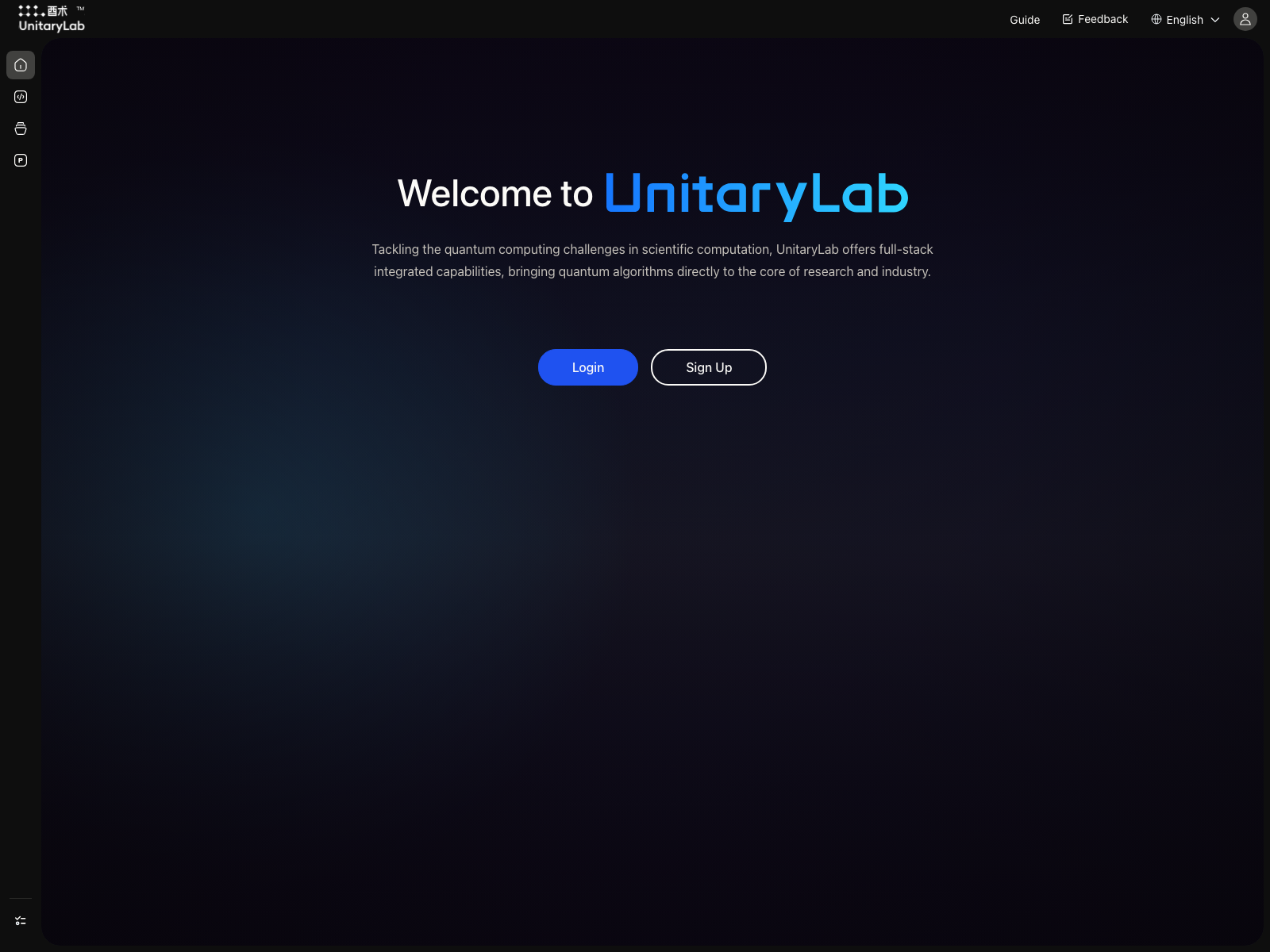 Login and sign-up entries on the home page